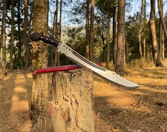 19" Blade Machete knife , Hand forged Bowie knife, Jeep Leaf Spring, Balance water tempered, full tang Gifts | Handmade Gifts