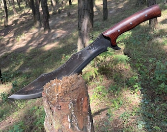 KUKRI MACHETE/Machete da giungla grande/Lama lunga 16 pollici Khukuri per lavori pesanti/Molla a balestra del camion/Affilato/Temprato/Pronto all'uso/coltello