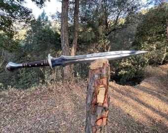 Norseman Viking Sword | 24 Inch Hand Forged Blade | Leaf Spring Steel | Rosewood Handle | Tempered & Sharpened | Handmade Sword Gift