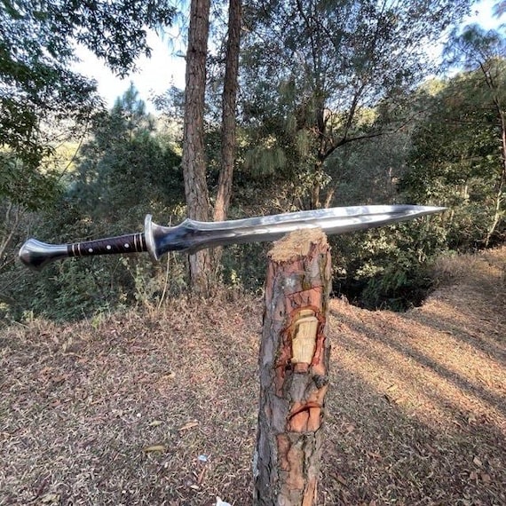 Norseman Viking Sword | 24 Inch Hand Forged Blade | Leaf Spring Steel | Rosewood Handle | Tempered & Sharpened | Handmade Sword Gift