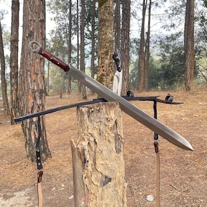 26 Inch Viking Sword | Truck Leaf Spring using blade | Outdoor Tools, Tactical Spear Sword, Full tang, Handmade Sword | Handmade Gifts