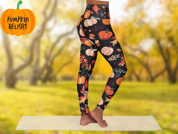 Fall Leggings High Waisted Leggings Yoga Pants Fall Yoga Pants Cute Leggings Gifts for Her Etsy