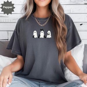 Halloween Geister und Katzen Shirt, Katzen-Geist-T-Shirt, süßes Geister-Katzen-Shirt, Retro Geist Halloween, Halloween Geschenk, gruselige Saison Shirt