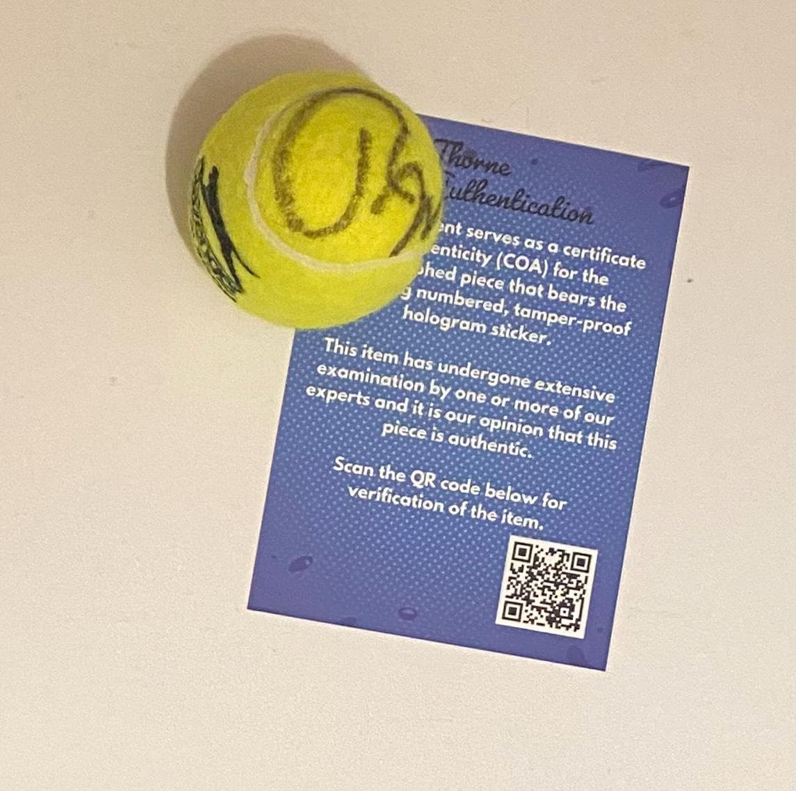 Balle De Tennis Autographe Rafael Nadal - Signée Avec COA
