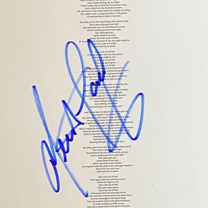 Meat Loaf Bat Out Of Hell Autograph on  A4 Page With COA