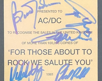 Inserto CD autografato AC/DC con certificato di autenticità