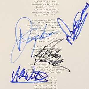 Depeche Mode Autograph On A4 Sheet With COA