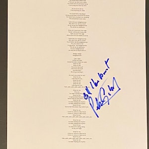 Peter Gabriel Autographed A4 Sheet With COA