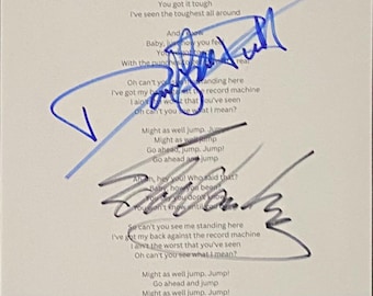 Van Halen Autogramm auf A4 Folie mit COA