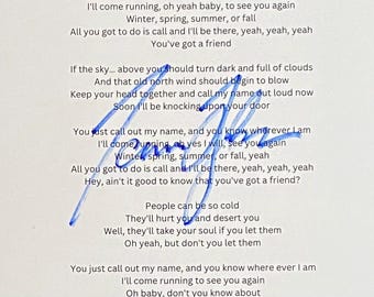 James Taylor Autograph On A4 Sheet With COA
