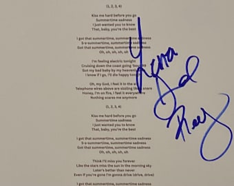Lana Del Rey Autograph A4 Sheet With COA