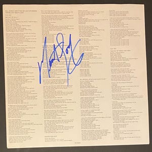 Meat Loaf Bat Out Of Hell Autograph on  Lyric Page With COA
