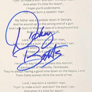 Dickey Betts Allman Brothers Autograph On A4 Sheet With COA