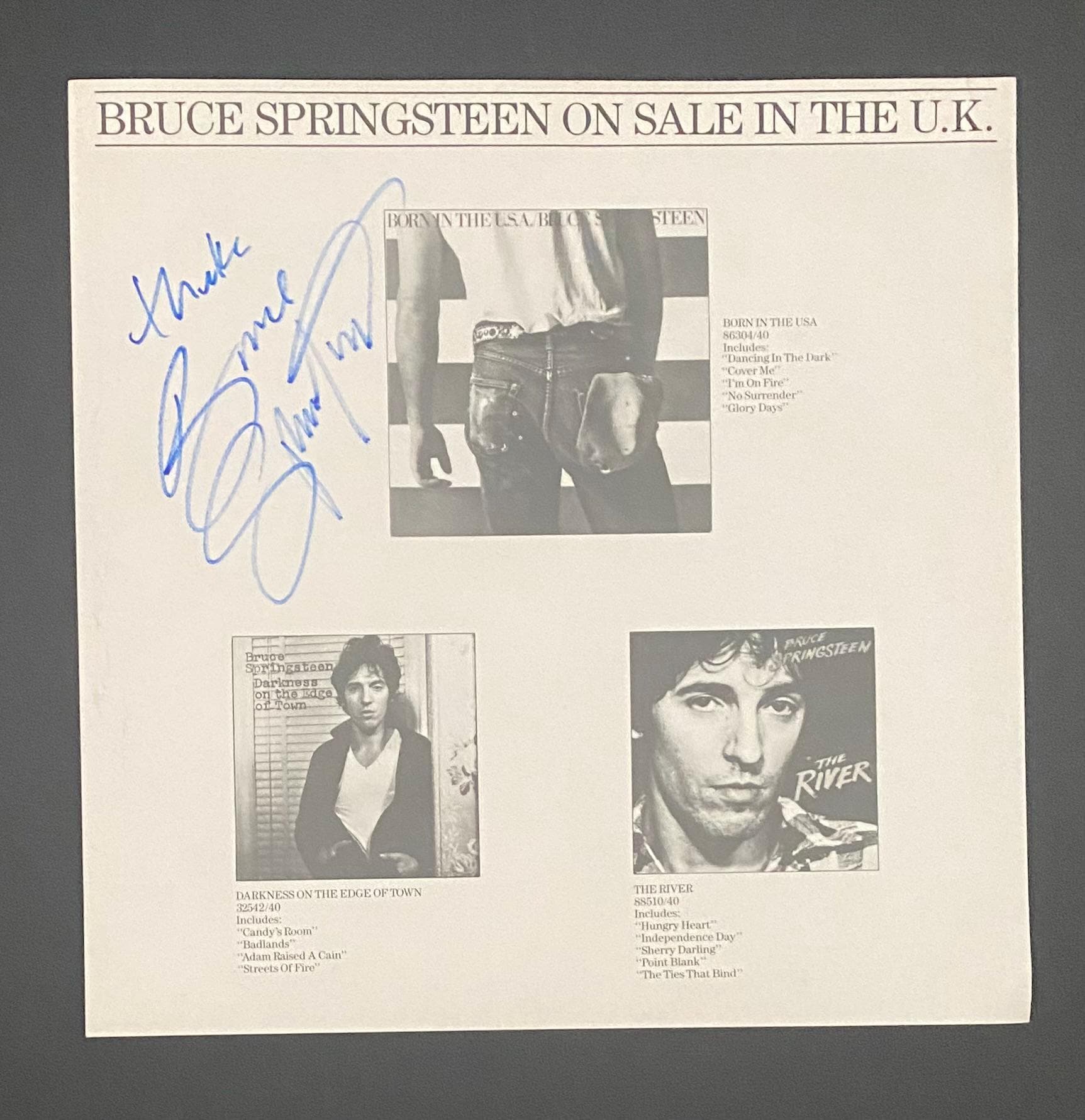 Bruce springsteen signed - Etsy 日本