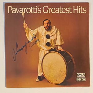 Pavarotti Autograph on LP Sleeve With COA
