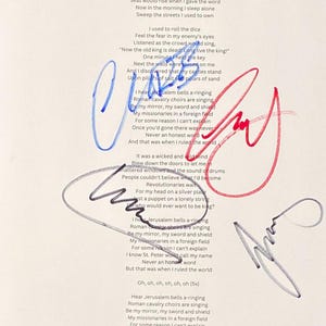 Coldplay Autograph On A4 Sheet  With COA