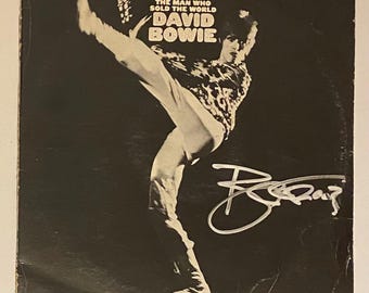 David Bowie Autograph On Original The Man Who Sold The World LP Sleeve With COA