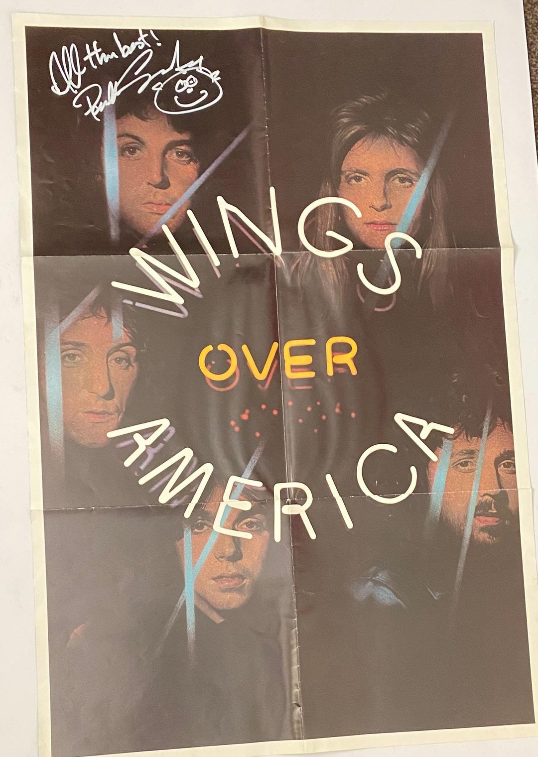 Paul Mccartney Autographed Wings Poster With COA - Etsy