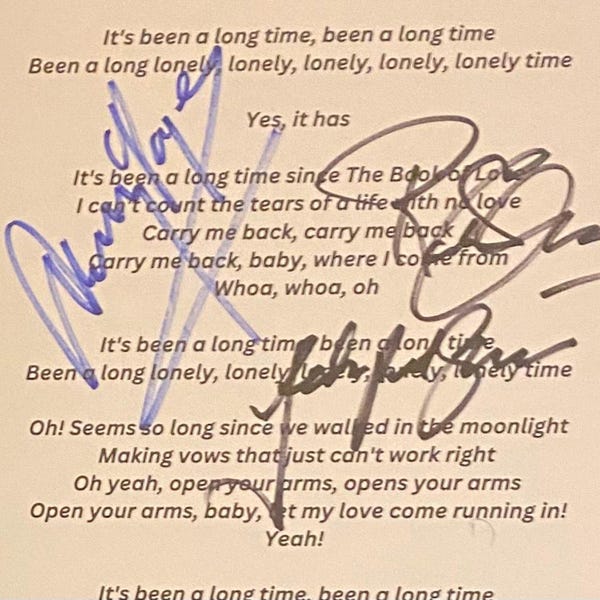 Led Zeppelin Autograph On A4 Sheet With COA