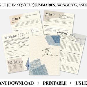 John Study Guide | Digital Bible Study | New Testament | Bible Study Resource | Bible Overview | Beginner Bible Study Tool | Printable