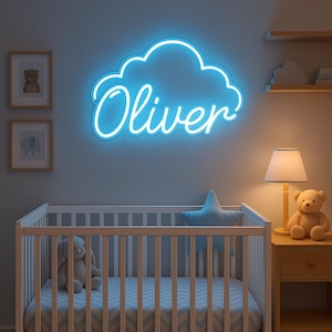 Colorful Baby Boy Neon Name Sign | Custom LED Nursery Light | Kids Room Glow Decor | Personalized Name Wall Sign | Bright Baby Gift