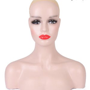 Wig Mannequin Head with Shoulders – Realistic Female Display Bust for Wigs, Hats, Scarves & Cosmetology Practice