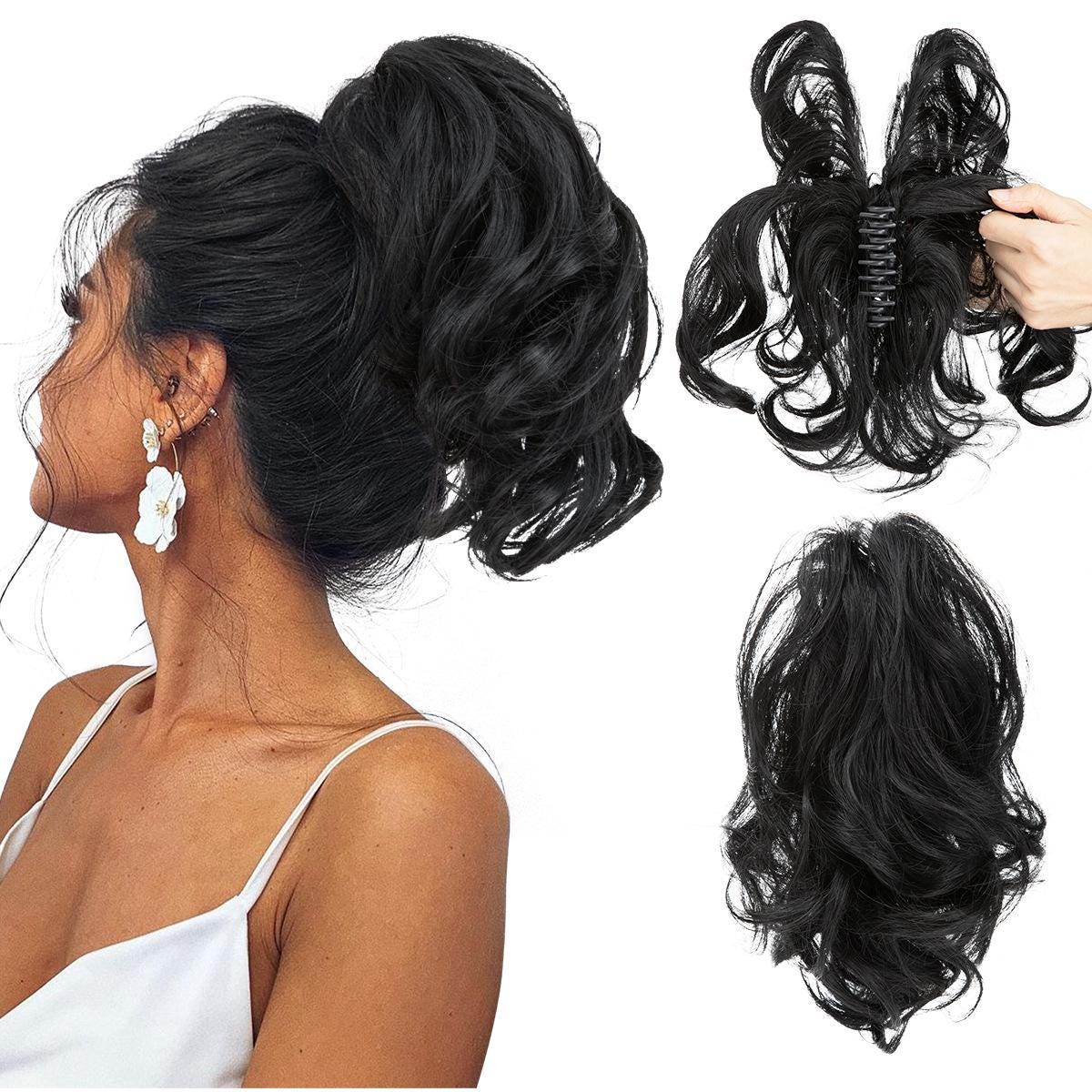 S-noilite One Piece Ponytail Hair Extension – Thick Jaw Clip On, Synthetic, 120g – Multiple Colors