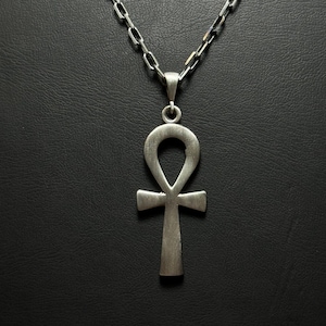 Silver Ankh Necklace, Ankh Necklace, Ankh Pendant Necklace, Religious Necklace, Birthday Gift For Him, Baptism Gift