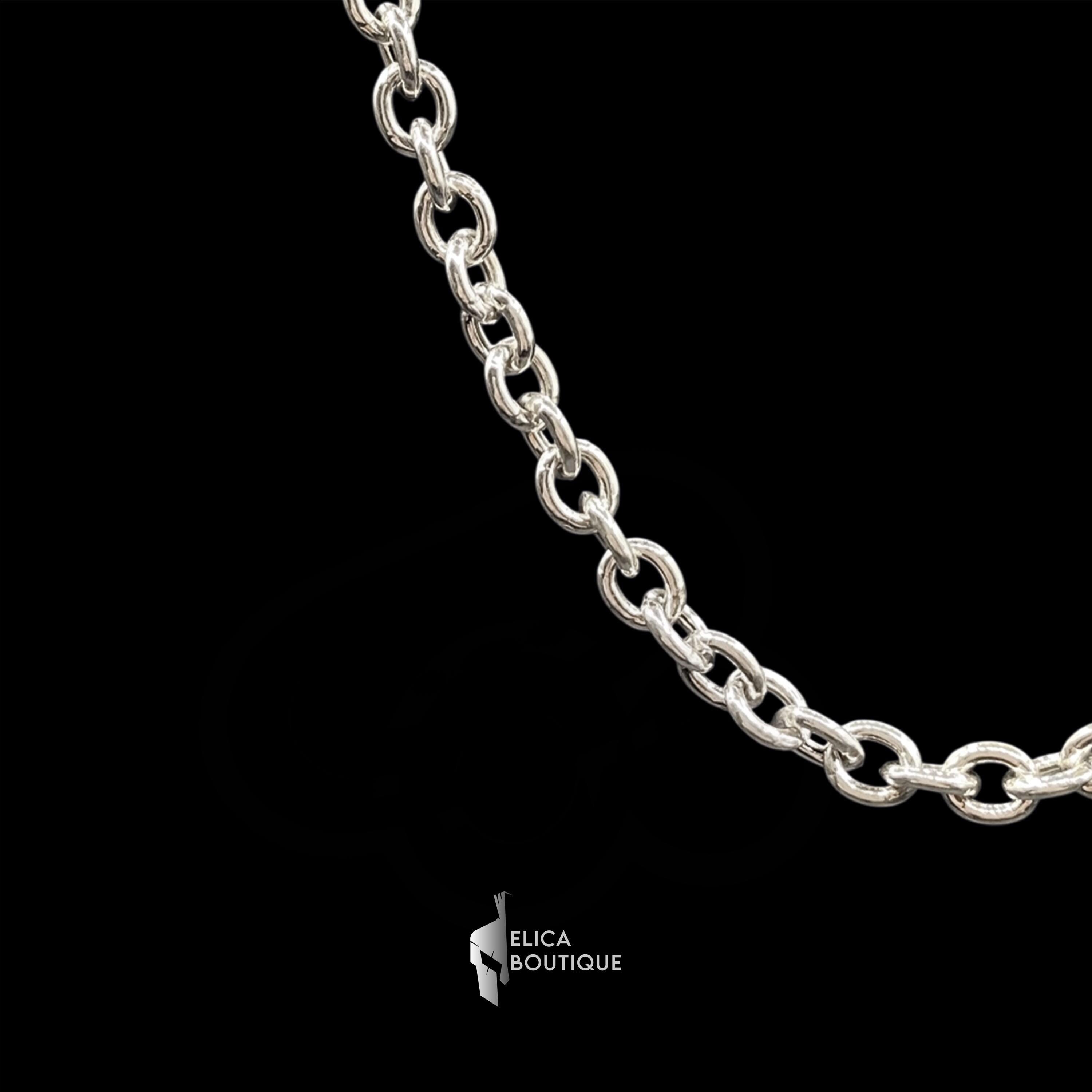 Sterling Silver Shiny Anchor Chain Necklace - 925 Sterling Silver 