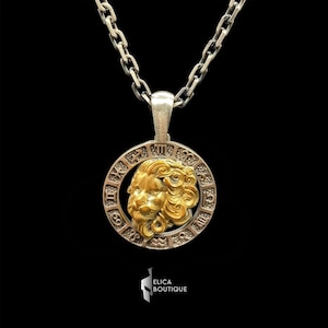 Leo Necklace,Leo Vintage Necklace,Zodiac Necklace,Leo zodiac astrology pendant necklace,925K Silver,Christmas Gift