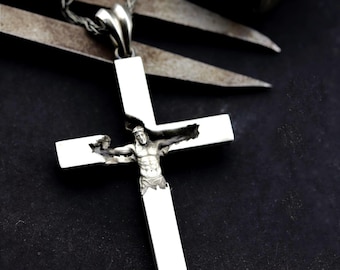 Collana con ciondolo a croce in argento sterling, collana con croce, collana con ciondolo in argento, collana in oro, regalo religioso, regalo di compleanno, regalo per lui