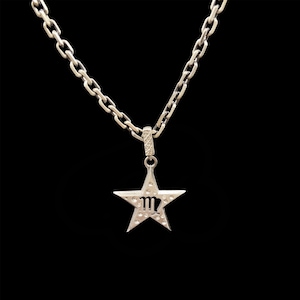 Virgo Zodiac Necklace Star Figure - Artisan Silver Pendant for Astrology Fans, Unique Vintage Jewelry, Gift for Him or Her.