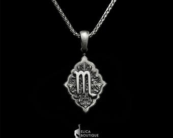 Zodiac Necklace For Scorpio, Zodiac Pendant Necklace, Silver Necklace, Handmade Necklace, Minimamlist  jewlery