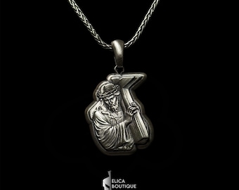 Jesus Cross Necklace 925 Sterling Silver, Christian Necklace for Men Woman, Religious Pendant, Faith Jewelry, Crucifix Necklace Gift