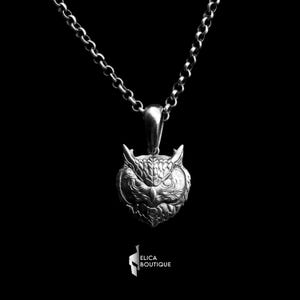 Silver Owl Pendant Necklace, Handmade Animal Totem Jewelry, Wisdom Symbol Charm, Unique Gift for Her, Nature-Inspired Owl Necklace.