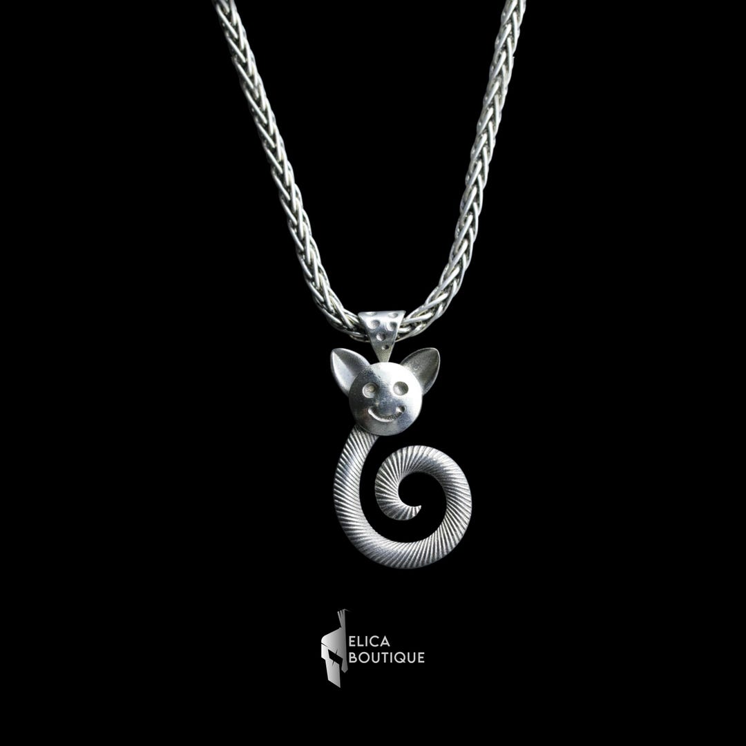 Smiling Rat Pendant Necklace Sterling Silver Whimsical Animal