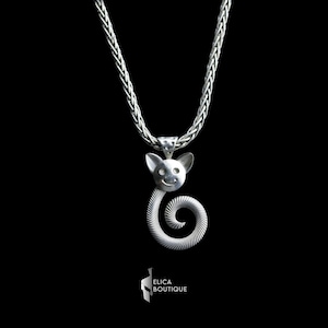 Smiling Rat Pendant Necklace - Sterling Silver Whimsical Animal Jewelry - Unique Gift for Rat Lovers - Playful and Stylish Design.