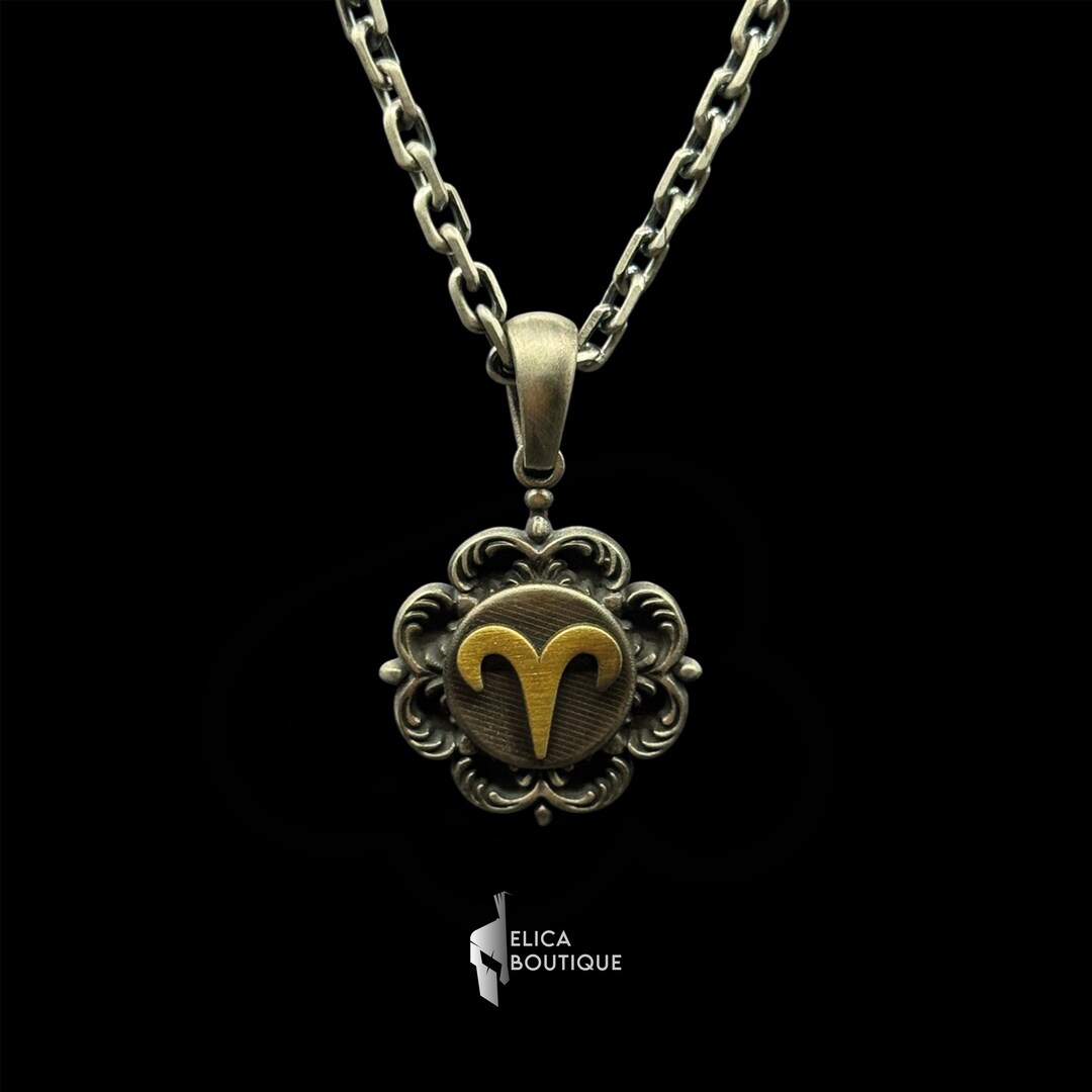 Vintage Aries Zodiac Pendant Necklace, 925 Sterling Silver - Etsy