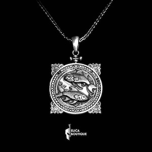 Personalized Zodiac Pisces Pendant Necklace for Good Luck, Zodiac Jewelry for Men and Women, Artisan Handmade, Unique Gift Idea