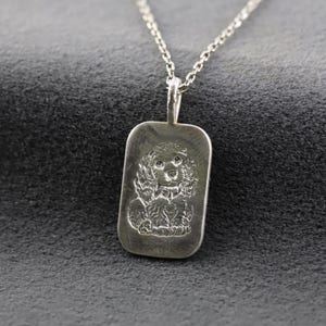 Sterling Silver Cocker Spaniel Pendant Necklace, Handmade Dog Tag Jewelry for Pet Lovers, Custom Dog Portrait Gift, Animal Memorial Charm