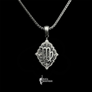 Zodiac Vırgo Necklace - Vintage Silver Pendant for Men and Women