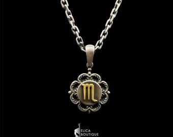 Schorpioen ketting, vintage Schorpioen ketting, sterrenbeeld ketting, Schorpioen sterrenbeeld astrologie hanger ketting, 925 sterlingzilver, kerstcadeau
