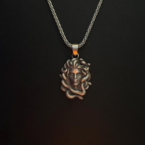 Medusa Pendant Necklace, Greek Mythology Jewelry, Medusa Head Necklace, Snake Hair Goddess Pendant, Unique Statement Necklace, Mythical Gift