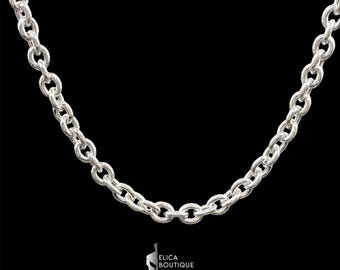 Collar de cadena de ancla brillante de plata esterlina - Cadena de plata de ley 925 para colgante.