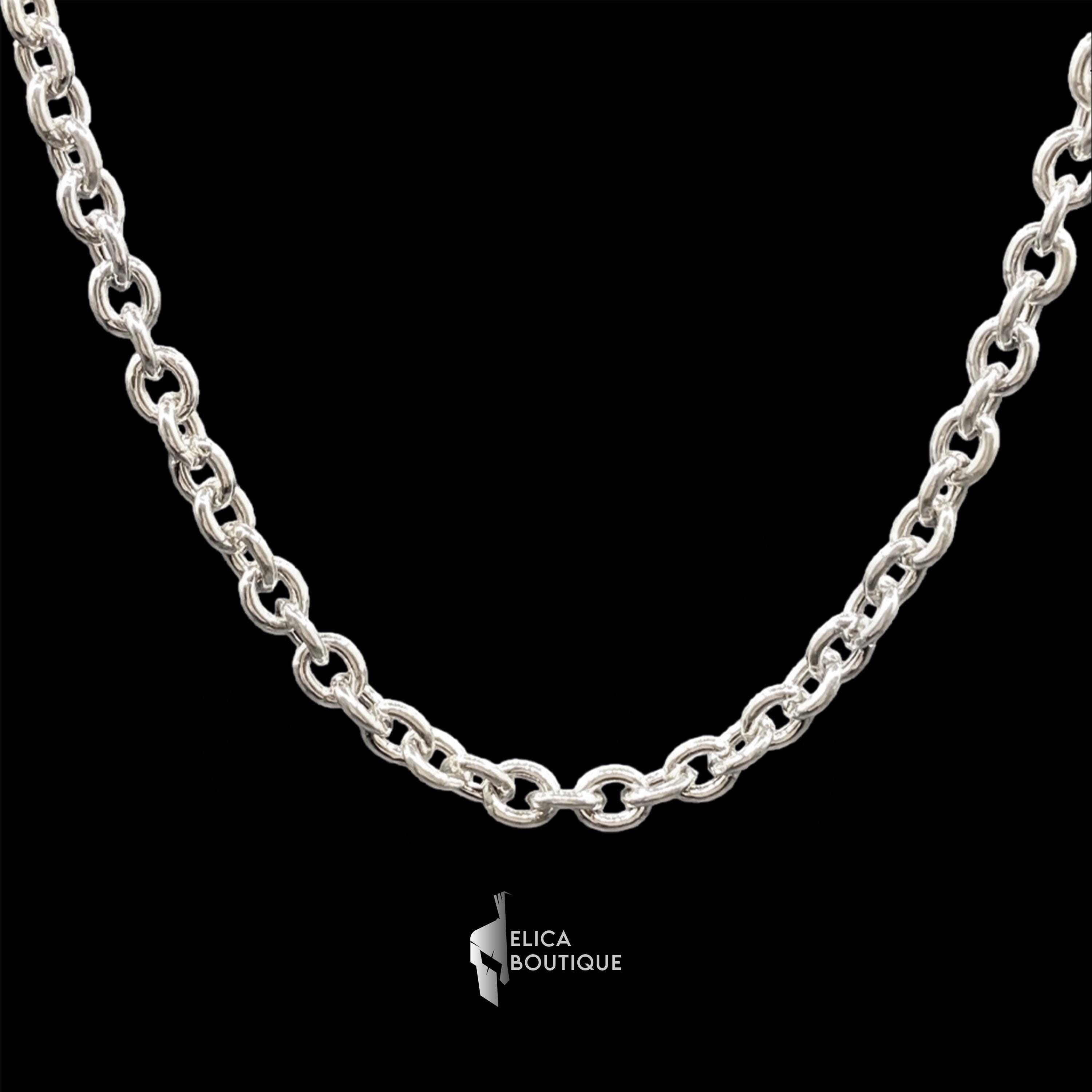 Sterling Silver Shiny Anchor Chain Necklace - 925 Sterling Silver