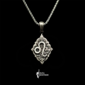 Leo Zodiac Necklace, Astrology Silver Pendant, Leo Jewelry for Men and Women, Unique Handmade Gift