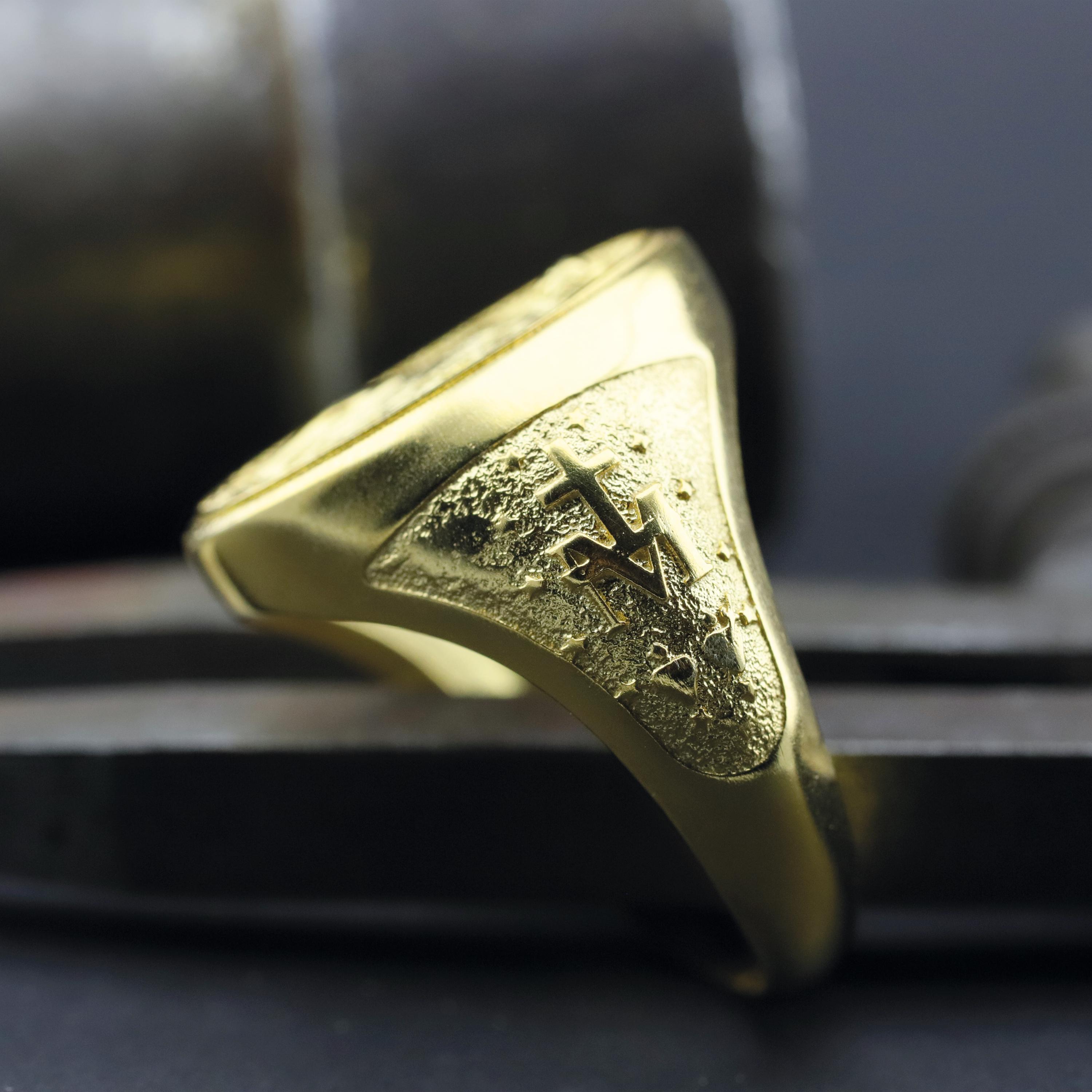 14K Solid Gold Virgin Mary Signet Ring, Religious Jewelry, Faith ...