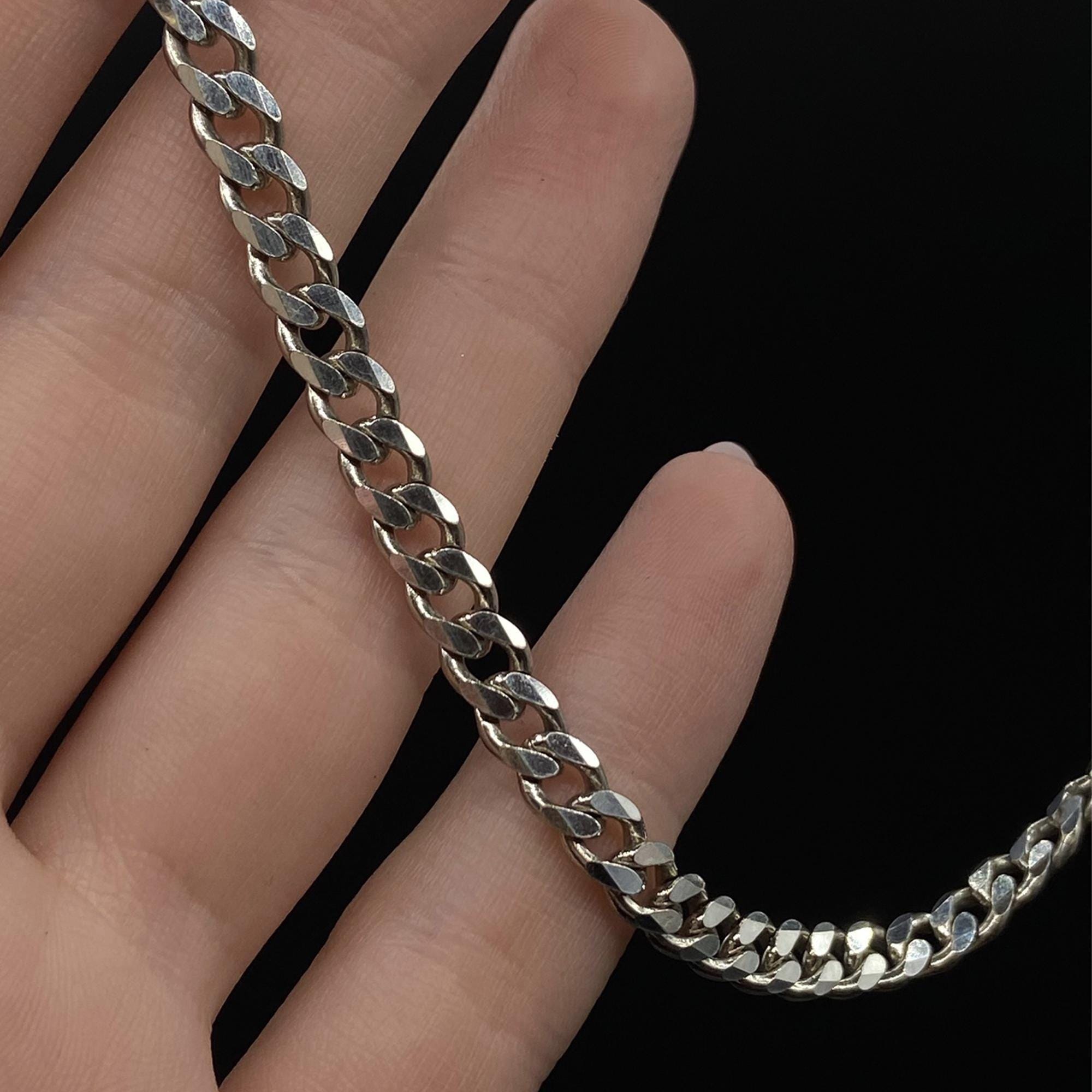 Sterling Silver Cuban Chain Necklace - 925 Sterling Silver Chain 