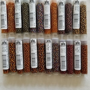 TOHO Seed Beads- 8/0 Seed Beads, 3mm Seed Beads,8 grams approx. 350 beads,Topaz, Bronze,Terra Cotta,Root Beer,Smoky Topaz, jewelry supplies