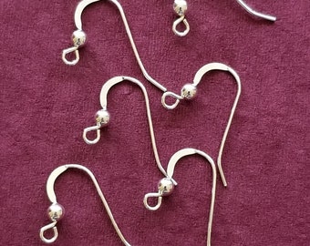 Ganchos para pendientes de plata de ley con cuenta de 3 mm: Suministros para joyería
